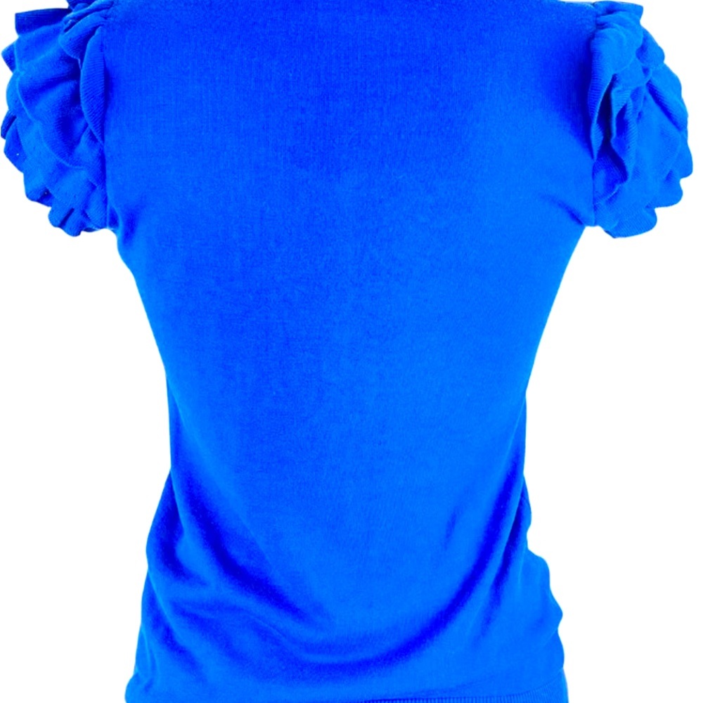 RED VALENTINO
Knit Scalloped Ruffle Short Sleeve Top - Picture 2 of 5